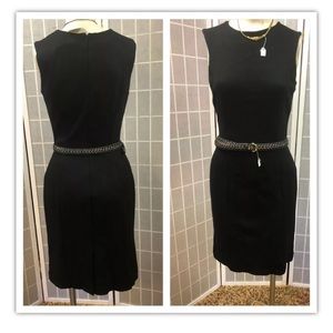 Calvin Klein, dress, formal, black, with belt, sleeveless, size 2.: